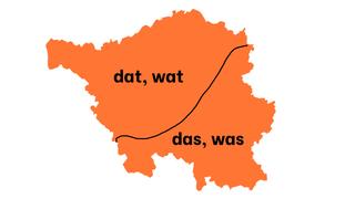 Eine orange Saarlandkarte ist in zwei Hälften geteilet. (Foto: UNSERDING)