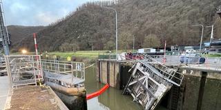 Schleuse Müden. Schäden am rechten Torflügel (Foto:  WSA Mosel-Saar-lahn)