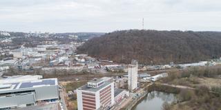 Das Rhenania-Gebäude und das alte Silo am Saarbrücker Osthafen (Foto: picture alliance / BeckerBredel | BeckerBredel)