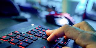 Ein Mann sitzt am Rechner und tippt auf einer Tastatur (Foto: picture alliance/dpa | Nicolas Armer)