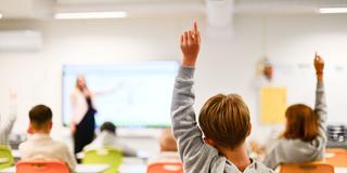 Schülerinnen und Schüler melden sich im Unterricht (Foto: picture alliance/dpa | Sebastian Gollnow)