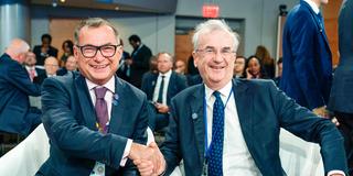 Präsident der Deutschen Bundesbank Joachim Nagel und Gouverneur der Banque de France François Villeroy de Galhau (Foto: picture alliance / ASSOCIATED PRESS | Jose Luis Magana)