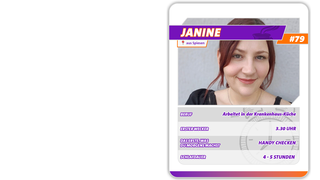Steckbriefe von Janine in Form einer Quartett-Karte. (Foto: UNSERDING)