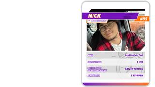 Steckbrief von Nick in Form einer Quartett-Karte. (Foto: UNSERDING)