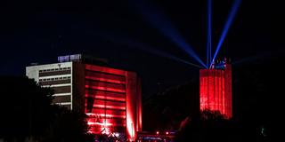 Nachtbild des Saarbrücker Osthafen, Heimat des Kulturgut Ost und Sektor Heimat (Foto: Kulturgut Ost / Benny Duttka)