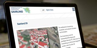 Screenshot der Startseite "Saarland 3D" auf einem Laptop (Foto: SR)