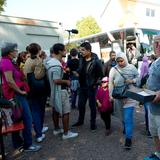 Flüchtlinge bei der Ankunft in Lebach (Foto: Pasquale D'Angiolillo/ SR)