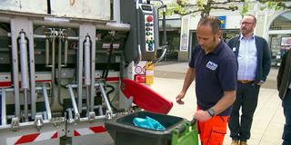 Mithilfe von künstlich Intelligenter Software und Sensoren werden Biomülltonnen beim Leeren auf ihren Inhalt kontrolliert (Foto: SR)