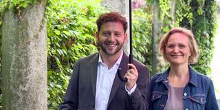 Felix Banaszak und Franziska Brantner, Bundesvorsitzende der Grünen (Foto: SR)