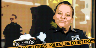 UNSERDING-Moderatorin Thurie als Polizistin im Stil eines Comics (Foto: UNSERDING)