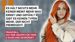 Bild von Franziska, links neben ihr ist ihr Zitat eingeblendet. (Foto: instagram/franziskaapollonia)
