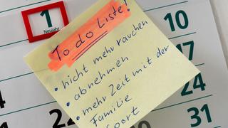 Eine To-Do-Liste mit guten Vorsätzen für das neue Jahr (Foto: dpa)