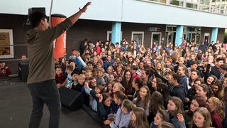Halberg Open Air Schultour beim Cusanus-Gymnasium in St. Wendel (Foto: Matteo Schwanengel/Freaky Jörn)