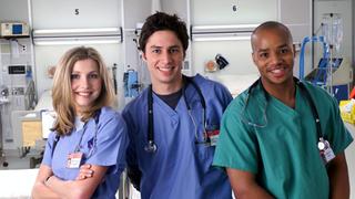 Vier Schauspieler aus der Serie Scrubs (Episode 4). (Foto: IMAGO / Ronald Grant)