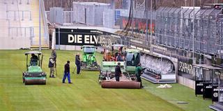 Neuer Rasen im Fußballstadion an der Kaiserlinde in Elversberg (Foto: IMAGO / Fussball-News Saarland)