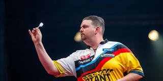 Darts-Spieler Gabriel „Gaga“ Clemens, oder „German Giant“ (Foto: IMAGO / Eibner)