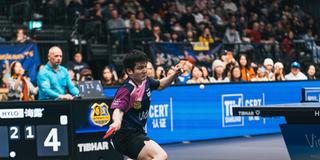 Fan Zhendong (1. FC Saarbrücken Tischtennis) beim Champions League-Turnier am 13.02.2026 gegen GV Hennebont TT (Foto: IMAGO / Benedikt Probst)