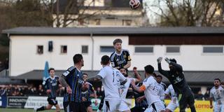 Joel Bichsel vom 1. FC Saarbrücken erzielt in der Partie gegen den FC Kandil Saarbrücken den Führungstreffer zum 1:0. (Foto: IMAGO / Fussball-News Saarland)