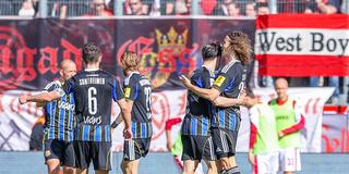 Jubel des 1. FC Saarbrücken beim Tor zum 1:1  (Foto: IMAGO / Maximilian Koch)