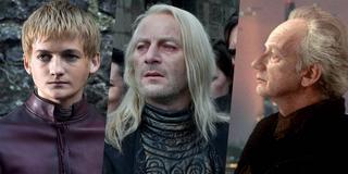 Bildcollage: Jack Gleeson, Jason Isaacs und Ian McDiarmid in ihren Filmrollen in Game Of Thrones, Harry Potter und Star Wars (Foto: IMAGO / Mary Evans, Cinema Publishers Collection, Allstar)