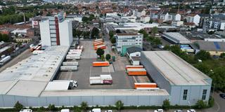 Luftaufnahme der Spedition Konz am Lyonerring in Saarbrücken (Foto: IMAGO / BeckerBredel)