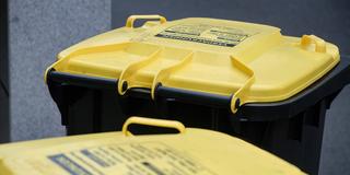 Mehrere gelbe Tonnen  (Foto: IMAGO / Michael Gstettenbauer)