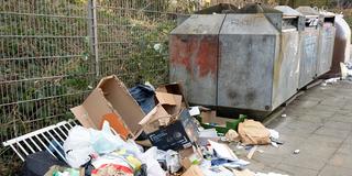 Überfüllte Altpapier-Container (Foto: IMAGO / Sven Simon)