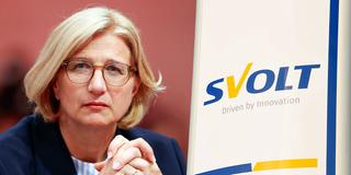 Bildmontage: Anke Rehlinger neben dem Logo von SVolt (Foto: IMAGO / dts Nachrichtenagentur, IMAGO / BeckerBredel)