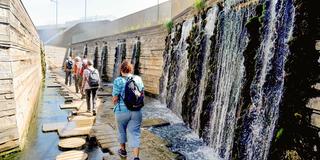 Die Wassergärten auf dem alten Grubengelände in Landsweiler-Reden (Foto: IMAGO / BeckerBredel)