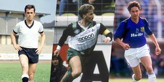 Bildcollage von Fußballern der jeweils letzten saarländischen Fußball-Mannschaft in der 1. Bundesliga: Wolfgang Gayer (Borussia Neunkirchen) Saison 1967/68, Dieter Finke (FC Homburg) Saison 1989/90 und Juri Sawitschew (FC Saarbrücken) Saison 1992/93 (Foto: IMAGO / Kicker / Metelmann, IMAGO / Horstmüller, IMAGO / Claus Bergmann)