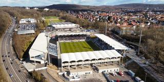 Der Saarbrücker Ludwigspark am 19.02.2022, im Hintergrund die Saarlandhalle und die Eishalle (Foto: SR/Alexander M. Groß)