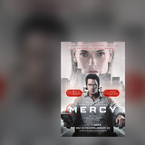 Ein schwarz-weißes Kinoplakat vom Film "Mercy". (Foto: IMAGO / Cinema Publishers Collection)