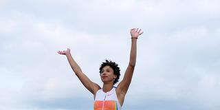 Malaika Mihambo beim 60. Pfingstsportfest in Rehlingen (Foto: IMAGO / Chai v.d. Laage)