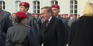 Verteidigungsminister Boris Pistorius in Saarbrücken beim Gelöbnis der Rekruten (Foto: SR)