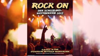 Plakat zum Schulbandwettbewer "Rock on" 2023. (Foto: Pressefoto/Rock On)