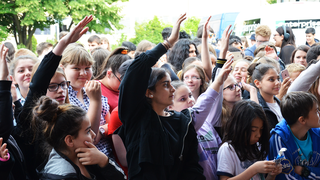 Die Schultour mit Tiavo an der Gemeinschaftsschule Bellvue (Foto: Christoph Brüwer)