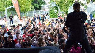 Die Schultour mit Tiavo an der Gemeinschaftsschule Bellvue (Foto: Christoph Brüwer)