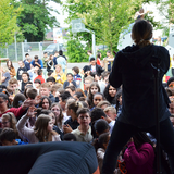 Die Schultour mit Tiavo an der Gemeinschaftsschule Bellvue (Foto: Christoph Brüwer)