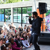 Die Schultour mit Tiavo an der Gemeinschaftsschule Bellvue (Foto: Christoph Brüwer)