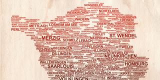 Saarlandkarte mit Ortsnamen (Foto: SR 1 / Esther Wagner)