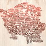 Saarlandkarte mit Ortsnamen (Foto: SR 1 / Esther Wagner)