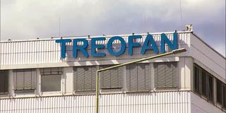 „Treofan“-Schriftzug am Neunkircher Folienwerk (Foto: SR)