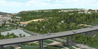 Visualisierung der neuen Fechinger Talbrücke. (Foto: SR Fernsehen)