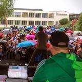 Manu Meter auf der Halberg Open Air Schultour bei der Gemeinschaftsschule Sonnenhügel in Völklingen (Foto: Mattheo Schwanengel/Freaky Jörn)