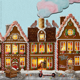 Lebkuchenhäuser stehen nebeneinander, auf Lebkuchenherzen sind die Logos der teilnehmenden Radiowellen zu sehen. (Foto: FRITZ)