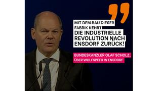Zitat auf der Pressekonferenz zum neuen Wolfspeed-Werk in Ensdorf. (Foto: UNSERDING)