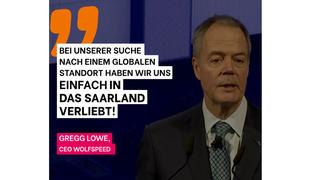 Zitat auf der Pressekonferenz zum neuen Wolfspeed-Werk in Ensdorf. (Foto: UNSERDING)
